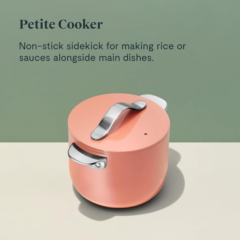 Caraway Petite Cooker - 2 Qt Ceramic Coated Pot - Free From Forever Chemicals - Perfect for Rice, Grains, or Sauces - Perracotta - Image 4