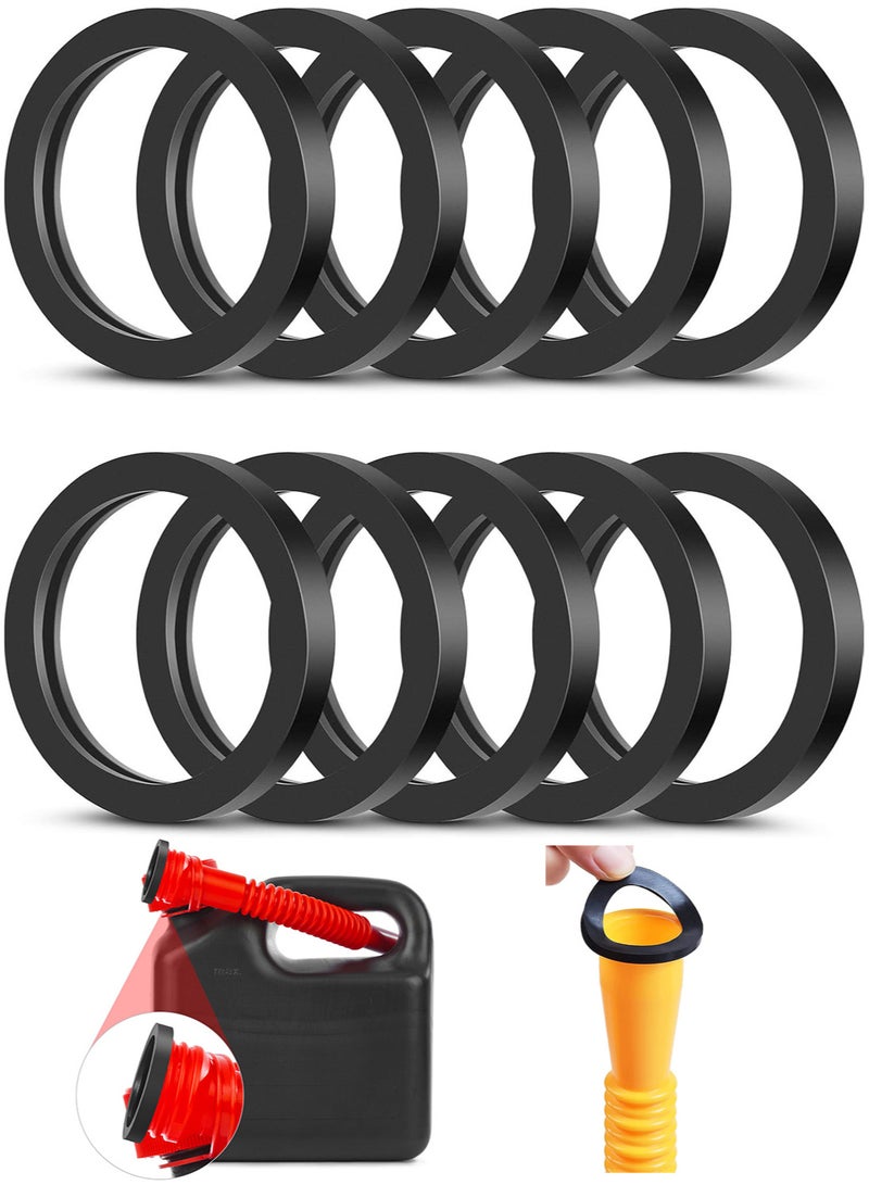 Generic 10 Pieces Gas Can Spout Gaskets Replacement Rubber Ring Can Gaskets Fuel Washer Seals Spout Gasket Sealing Rings Replacement Gas Gaskets Compatible with Most Gas Can Spout  - Image 1