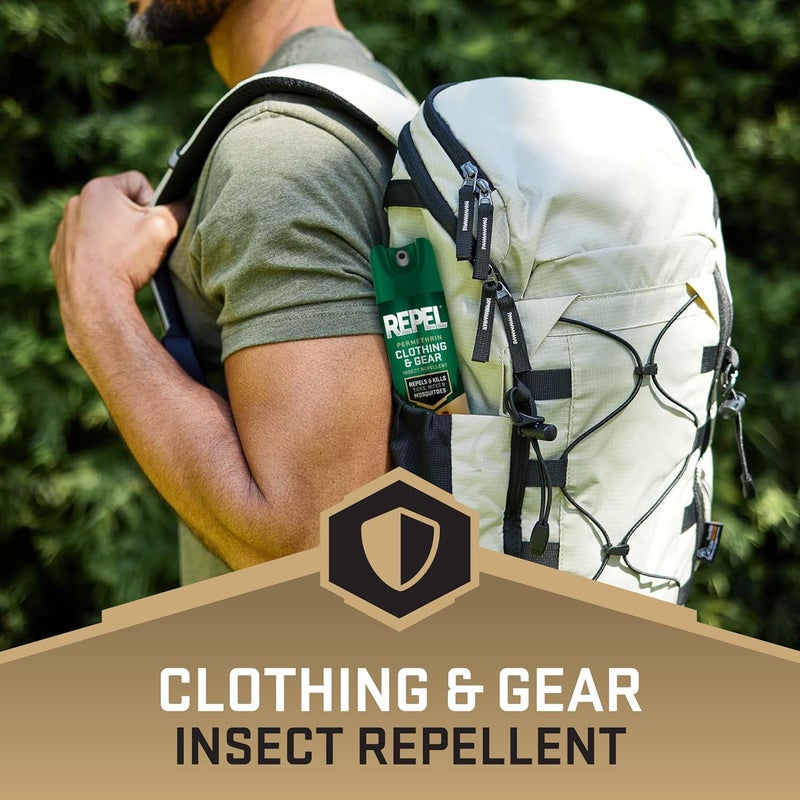 repel Permethrin Clothing & Gear Insect Repellent, Use on Outdoor Gear, Tents and Sleeping Bags, Repels Mosquitoes, Ticks, Mites, (Aerosol Spray), 6.5 Fl Oz (Pack of 6) - Image 3