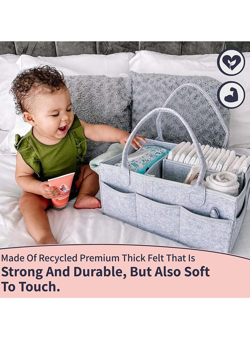 Gonice Baby Diaper Caddy Organizer Nursery Basket - A Baby basket gift registry for baby shower list  - Image 3