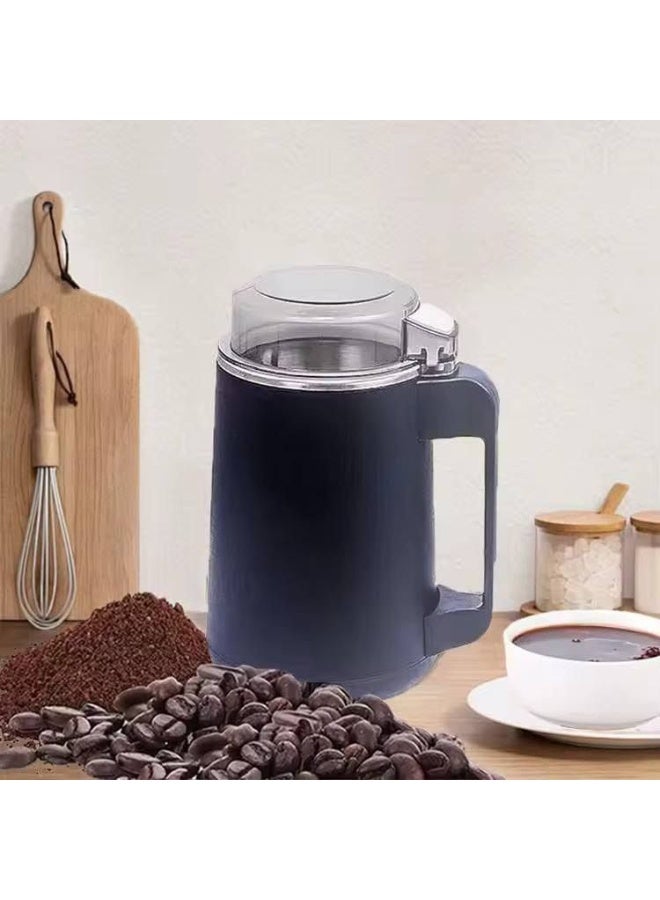 Stainless steel coffee grinder with a stainless steel motor, transparent cover, and comes with 8 blades - Image 1