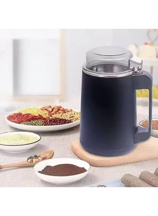 Stainless steel coffee grinder with a stainless steel motor, transparent cover, and comes with 8 blades - Image 2