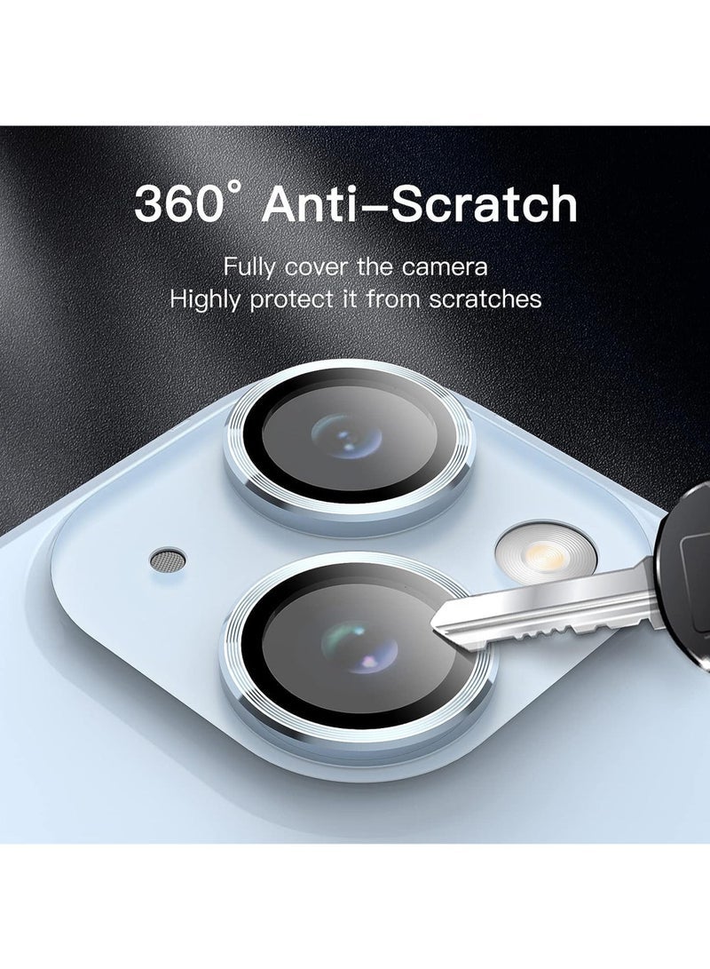 Captaintech Camera  Lens Protector for iPhone 15 6.1-Inch and iPhone 15 Plus 6.7-Inch 9H Tempered Glass Metal Individual Ring Cover HD Clear - Image 5