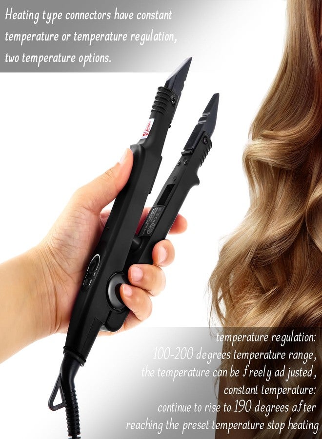 Lothee Hair Extension Tool with Keratin Glue Granule Beads, US Plug, Professional Hair Extensions Tools Heat Iron Connector Wand for U Tip Hair Extensions, B Head (Black) - Image 4