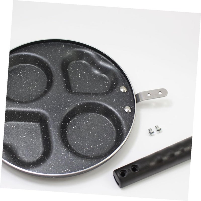 VICASKY Nonstick 4-hole Egg Frying Pan, Maifan Stone Coating Breakfast Skillet with Heart-shaped Waffle Mold, Induction Compatible Cookware for Home and Restaurant Cooking - Image 3