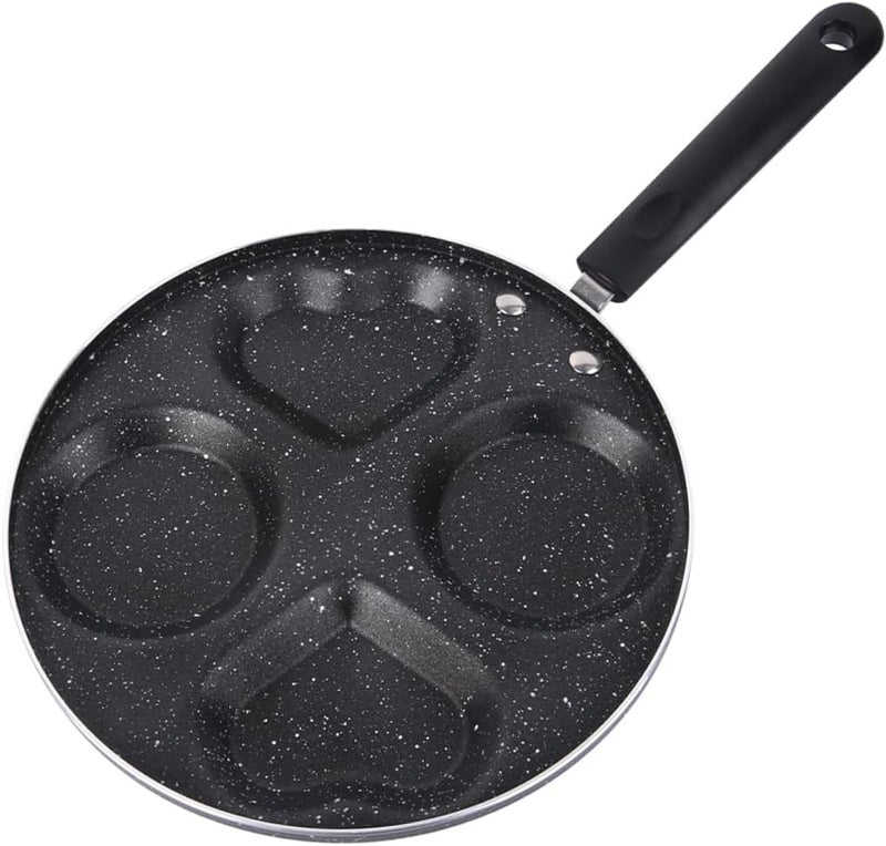 VICASKY Nonstick 4-hole Egg Frying Pan, Maifan Stone Coating Breakfast Skillet with Heart-shaped Waffle Mold, Induction Compatible Cookware for Home and Restaurant Cooking - Image 1