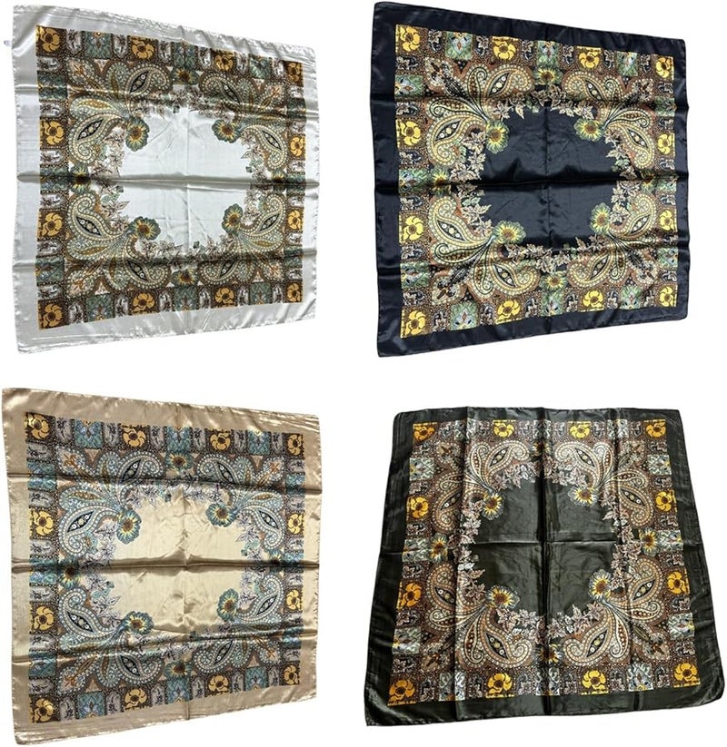 Paisley Print Lightweight Imitated Silk Scarf For Women And Men In 4 Colors - Image 4
