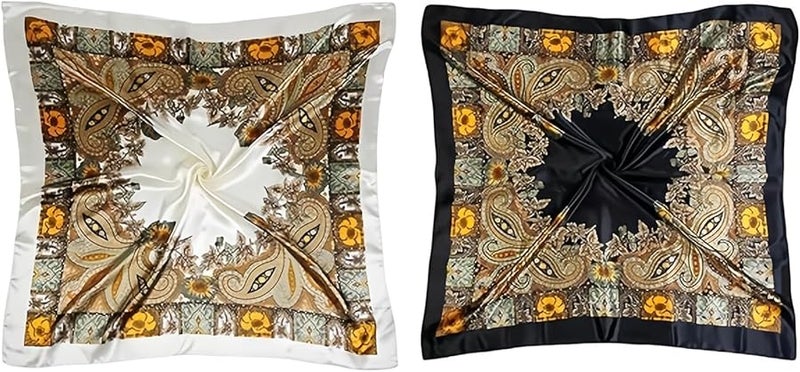 Paisley Print Lightweight Imitated Silk Scarf For Women And Men In 4 Colors - Image 5
