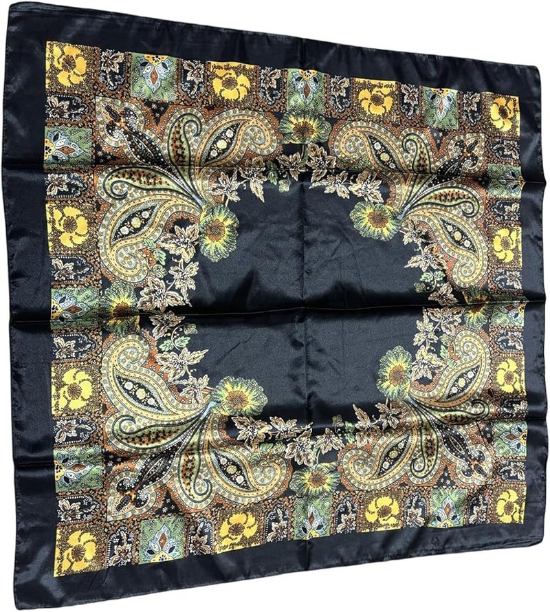 Paisley Print Lightweight Imitated Silk Scarf For Women And Men In 4 Colors - Image 1