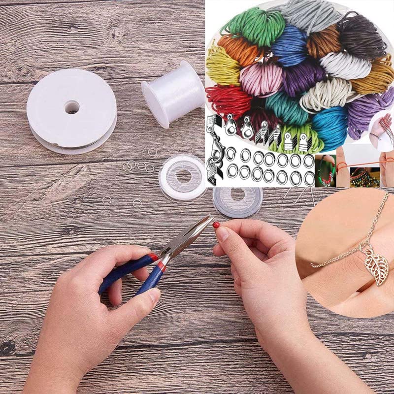 DIY Crafts DIY Crafts 200x Approxe, Gold Kit, Jewelry Making Starter Kit -Assorted Beads, Craft Wire, Hoops for Pendants, Plier Set, Cutting T(200x Approxe, Gold Kit)  - Image 5
