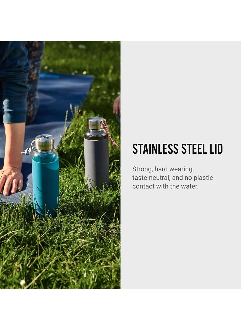 Black and Blum Water Bottle Glass Slate 600ml