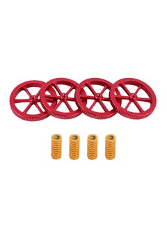 Manually Leveling Wearing Kit 4pcs Red Leveling Nut & 4pcs Mold Spring for CR Series and Ender Series 3D Printer CR-10 V3 / CR-10 V2/ CR-10 Max/Ender-3 Max /Ender-6/ Ender-5