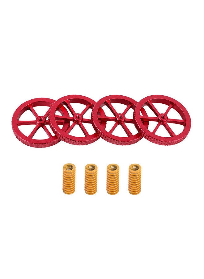 Creality 3D - Manually Leveling Wearing Kit 4pcs Red Leveling Nut & 4pcs Mold Spring for CR Series and Ender Series 3D Printer CR-10 V3 / CR-10 V2/ CR-10 Max/Ender-3 Max /Ender-6/ Ender-5 - Image 1