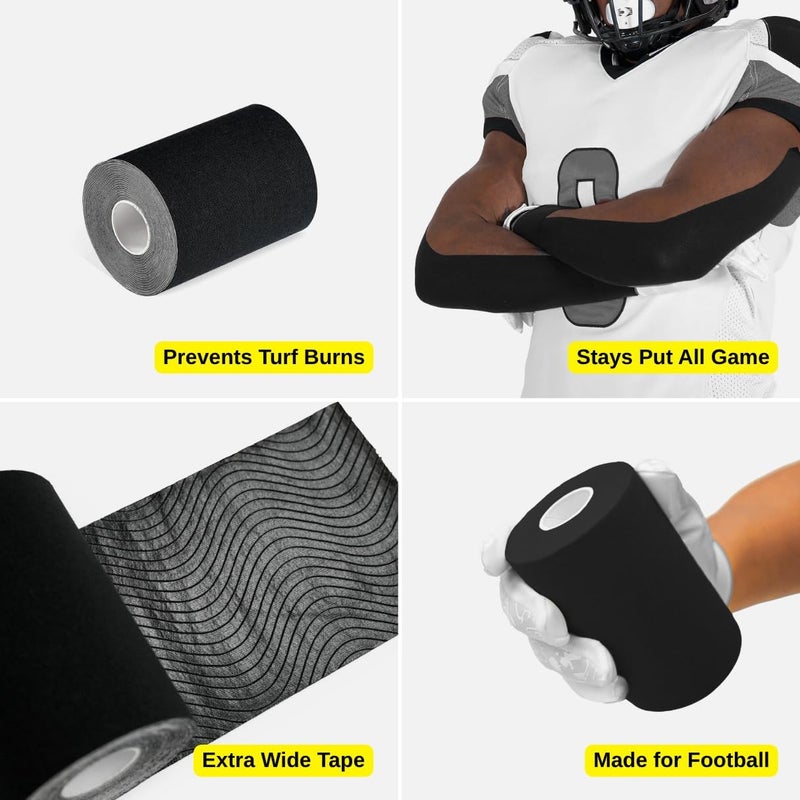 SLEEFS Black Turf Tape Football - Extra Wide Waterproof Sports Athletic Tape - Flexible Breathable Ultra Sticky for Arms, Wrists, Ankles, Injuries - Lacrosse, Soccer, Baseball, Basketball - Image 5