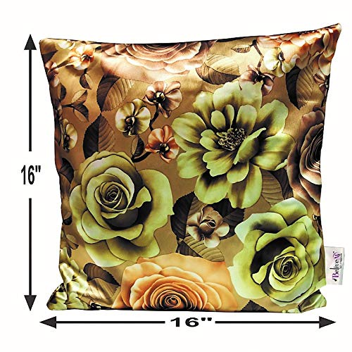 Belive-Me Polyester Printed Floral Rose Flower Cushion Cover Set of 5 Pieces for Sofa Set (16x16 inch / 40x40 cm, Multicolour) - Image 2