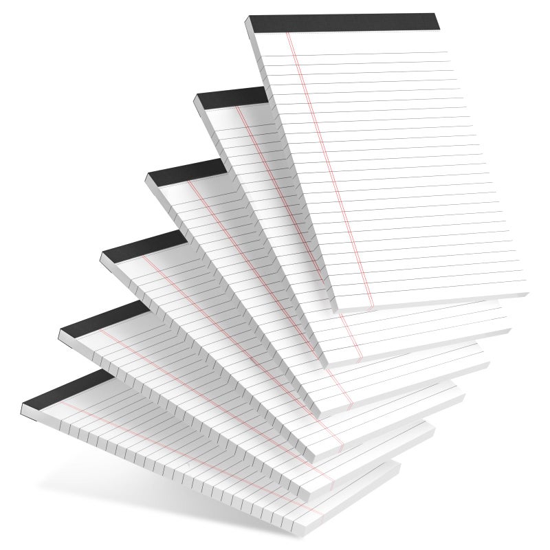 AILZFEI 6pcs Small Note Pad 5x8 College Ruled Legal Pads Paper Notepads 6 Pack Study Back Writing Pads 5 x 8 Legal Pads Perforated Narrow Ruled Pads of Paper White - Image 1