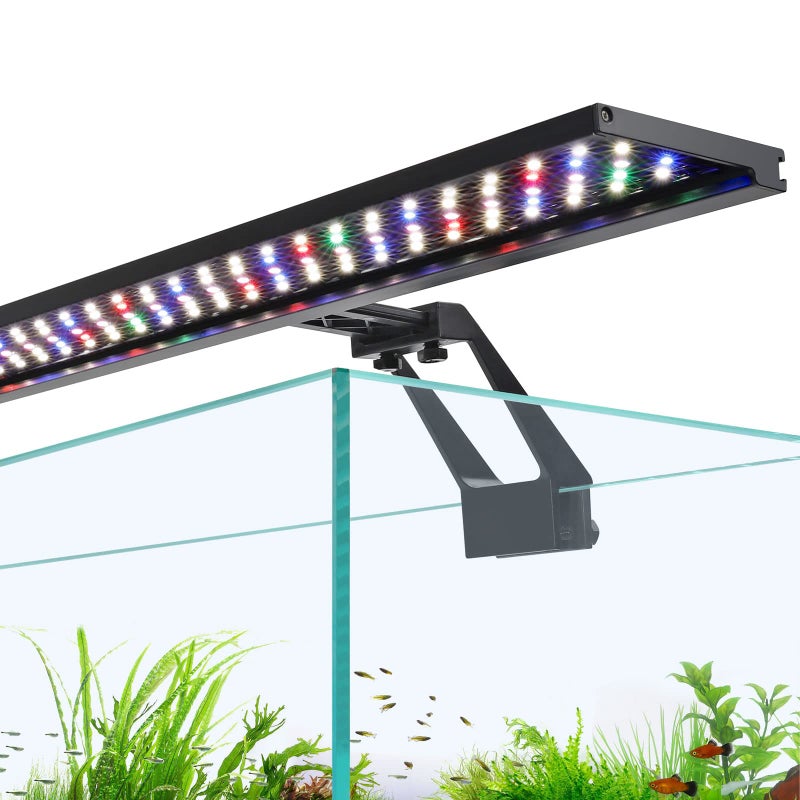 hygger Clip On Full Spectrum Aquarium LED Light, 18W Day-Night Dual Timer Sunrise-Day-Sunset-Moon Fish Tank Light, Adjustable Timer Brightness with 9 Colors for Planted Tank - Image 1