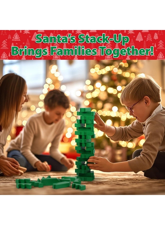 Funwares Wooden Blocks Stacking Game, Tumbling Tower and Balance Game, Family & Party Fun, Game for Kids and Adults, Ages 6+, Santa’s Christmas Tree Stack-Up, Christmas Tree Wood Blocks Stacking Game - Image 4