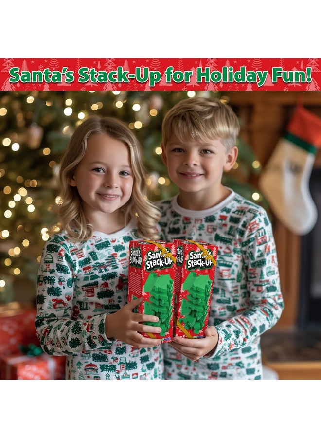 Funwares Wooden Blocks Stacking Game, Tumbling Tower and Balance Game, Family & Party Fun, Game for Kids and Adults, Ages 6+, Santa’s Christmas Tree Stack-Up, Christmas Tree Wood Blocks Stacking Game - Image 2