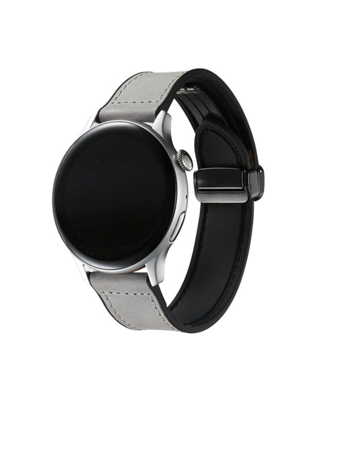 Compatible with Huawei Watch Fit 3 2024, Magnetic D-Buckle Breathable Genuine Leather Watch Strap, Soft Replacement Bracelet Compatible with Huawei Watch Fit 3 Band - Image 1