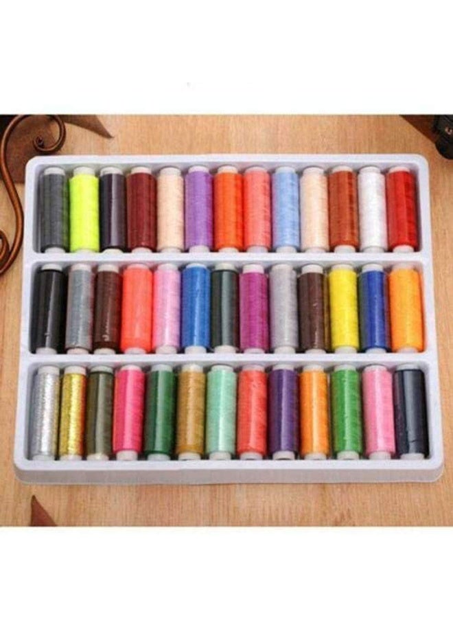 مجموعة من 39 بكرة من خيوط الخياطة البوليستر ”Rainbow“ مخصصة للتطريز اليدوي أو الخياطة والتطريز باستخدام ماكينة الخياطة، بألوان متنوعة - 250 ياردة لكل بكرة - Image 2