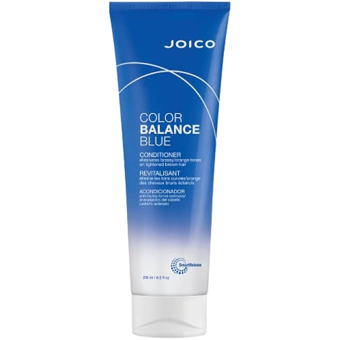 JOICO COLOR BALANCE BLUE CONDITIONER | FOR LIGHTENED BROWN HAIR | ELIMINATE BRASSY ORANGE TONES | BOOST COLOR VIBRANCY & SHINE | UV PROTECTION | WITH ROSEHIP OIL & GREEN TEA EXTRACT | 8.5 FL OZ - Image 1