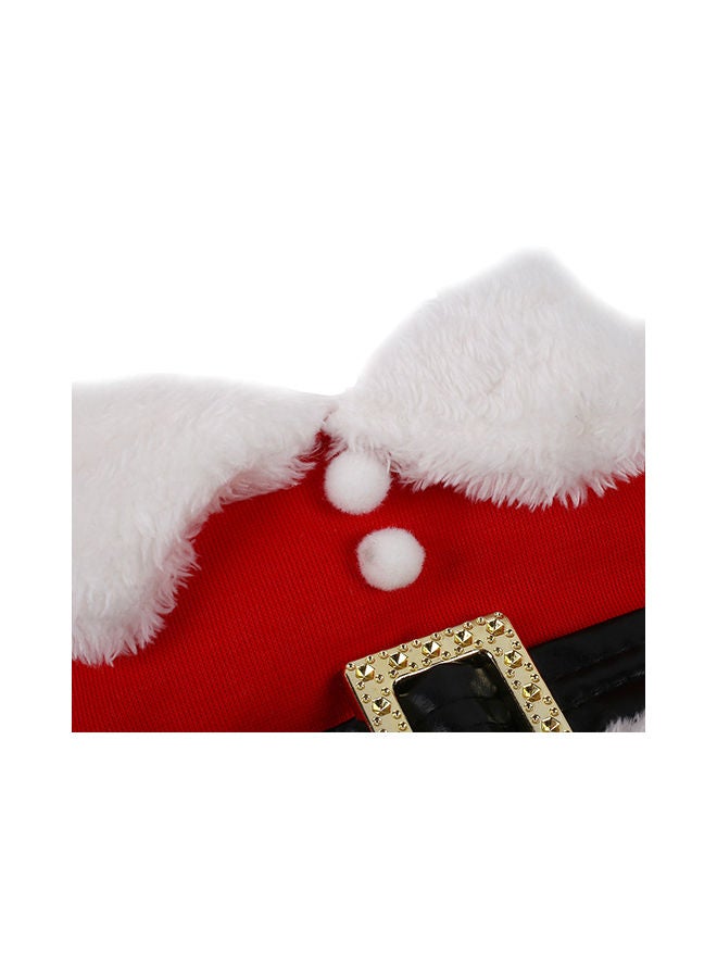 NIBEMINENT Pet Puppy X-MAS Santa Winter Warm Costume Dress Red XSyard - Image 3