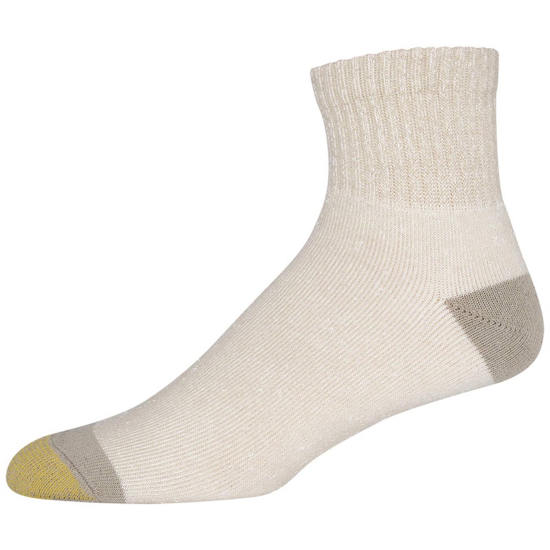 GOLDTOE Men's 656P Cotton Ankle Athletic Socks, Multipairs, Khaki/Olive/Black/New Navy/Red/Brown Heather (6-Pairs), Large - Image 3