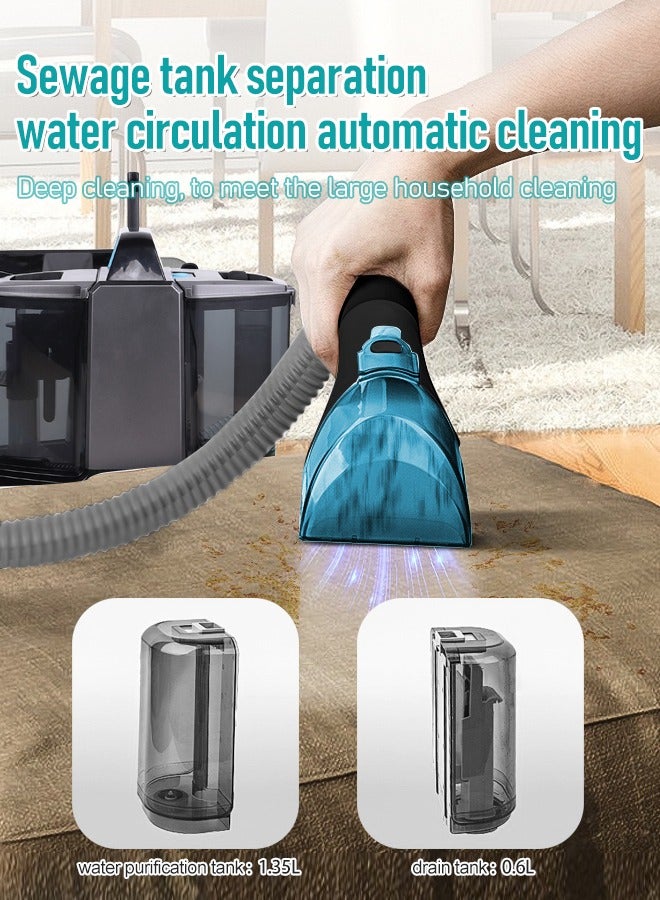 Multifunctional Household Cleaning Fabric Sofa Cleaning Machine Suitable for Cleaning Carpets，Sofas，glass and Curtains - 11000Pa Suction Power，500W Motor Power，2 water tanks (3 Brush Heads)  - Image 3