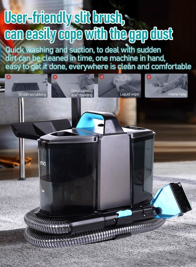 Multifunctional Household Cleaning Fabric Sofa Cleaning Machine Suitable for Cleaning Carpets，Sofas，glass and Curtains - 11000Pa Suction Power，500W Motor Power，2 water tanks (3 Brush Heads)  - Image 4