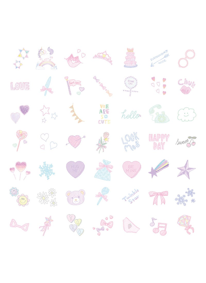 ORAINBOW 50 Pcs Cute Crayon Painting Stickers Mini Size Stickers Notebook Skateboard Water Cup Suitcase Graffiti Decorative Stickers  - Image 4