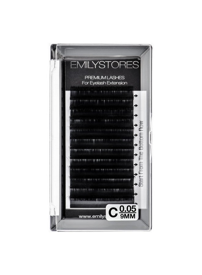 EMILYSTORES Lash Extensions 0.05Mm Thickness C Curl 9Mm Length Volume Eyelashes For Eyelash Extensions(0.05C9Mm) - Image 1