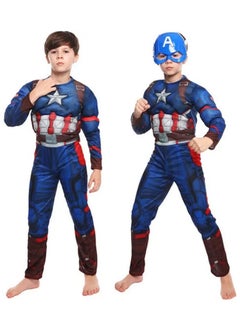 Brain Giggles Brain Giggles Avengers Captain America Costume and Mask for Kids Party Superhero Dress-Up Theme Party Roleplay  - Image 3