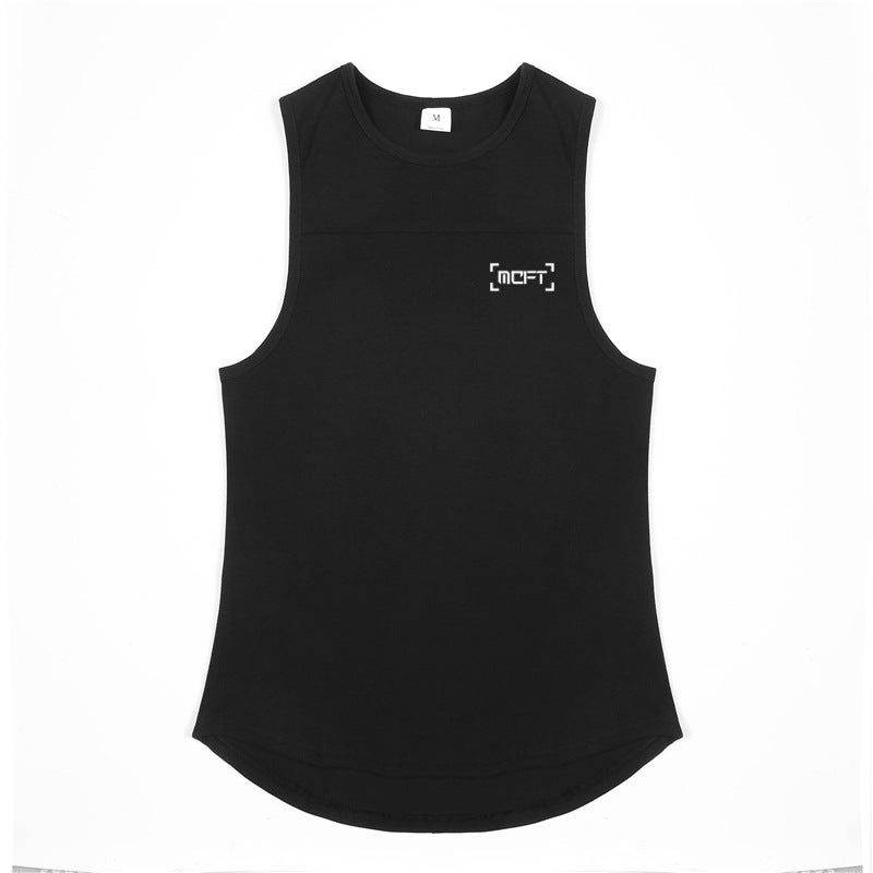 Fitness Vest Men''s Loose Round Neck Base Shirt Summer Casual Sleeveless Base Shirt Cotton Sweat Absorbing Breathable Thin - Image 5