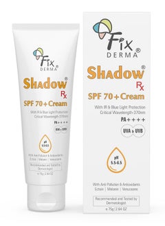 Shadow Rx Sunscreen Spf 70+ Cream Pa++++ Sunscreen For Dry Skin Sunblock Spf 70 Hybrid Sunscreen With Uva & Uvb Filters Antioxidants Ir Protection And Blue Light Protection 75Gm