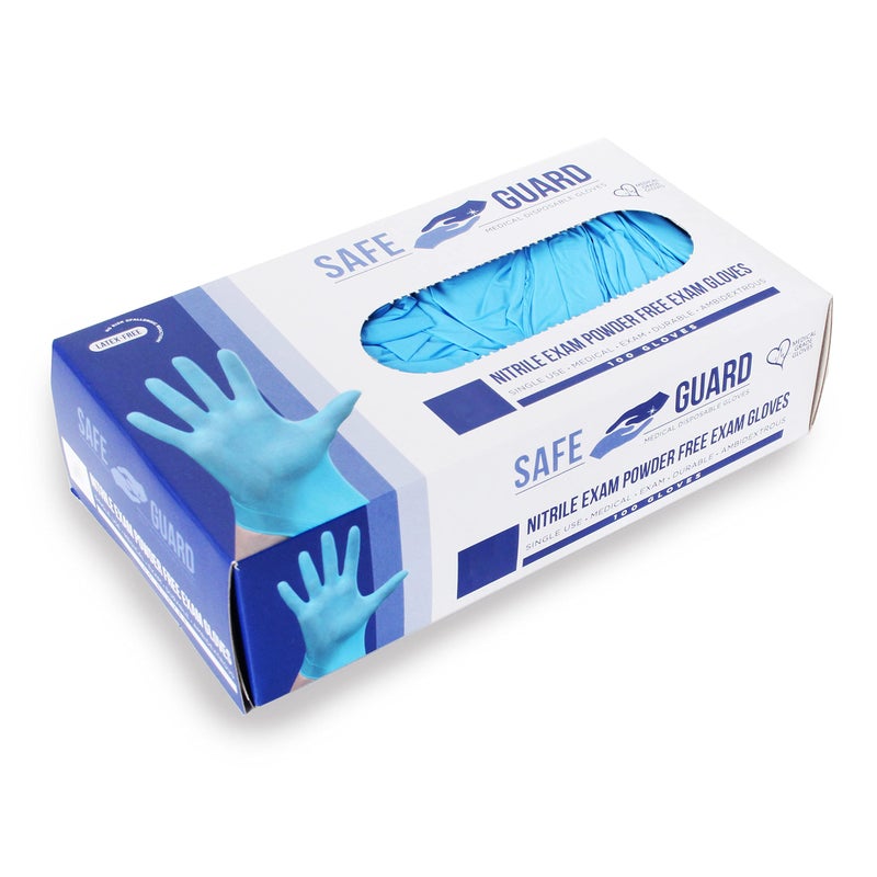 Safeguard Nitrile Disposable Gloves, Powder Free, Food Grade Gloves, (SYNCHKG082507), Box, Large (100 Count) - Image 2