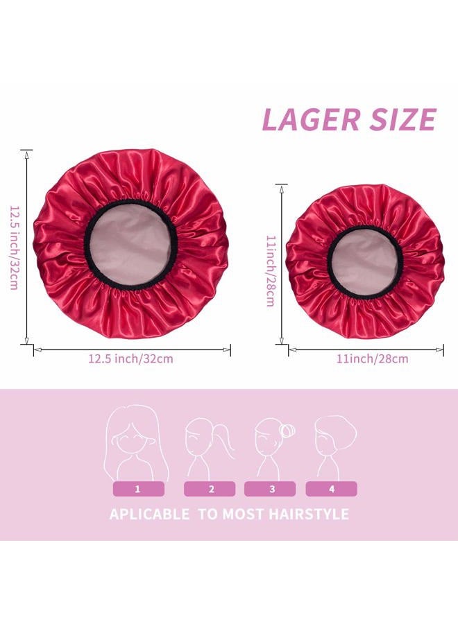 Aquior Shower Caps, Extra Large for Women Long Hair, Double Layer Waterproof Reusable Hair Cap 4 Pieces - Image 3