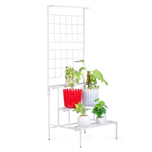 Niyara || Metal Planter Stand || Plant Pots|| Outdoor Plant (White 4 Tier Stand) - Image 2