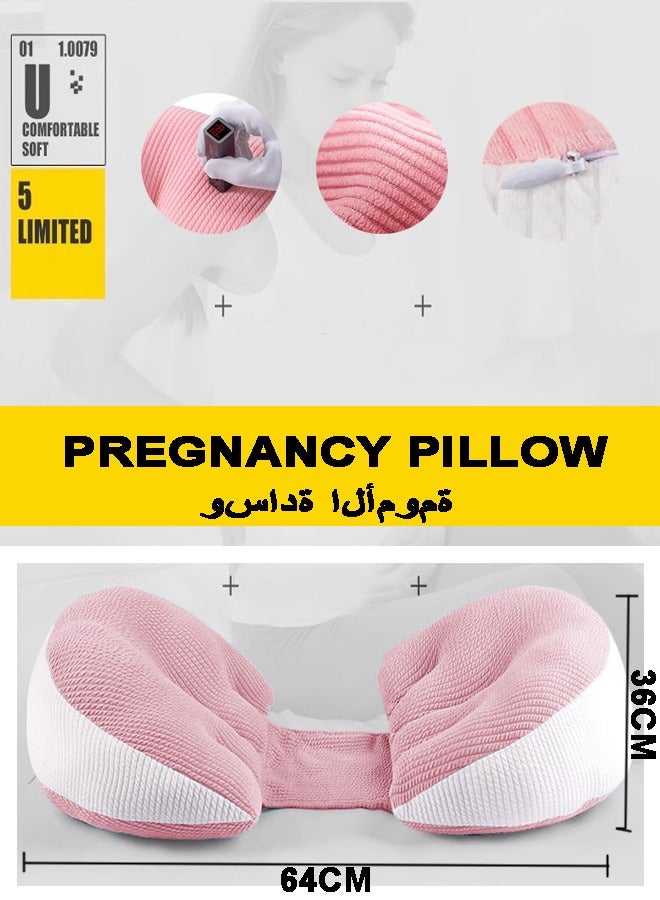 Pregnancy Sleep Pillow Pregnant Pregnancy Pillow Support Pregnancy Pillow Feeding Baby Side Sleeping Pillow Adjustable And Removable Portable For Supporting Back Abdomen Back Hips Legs  - Image 2