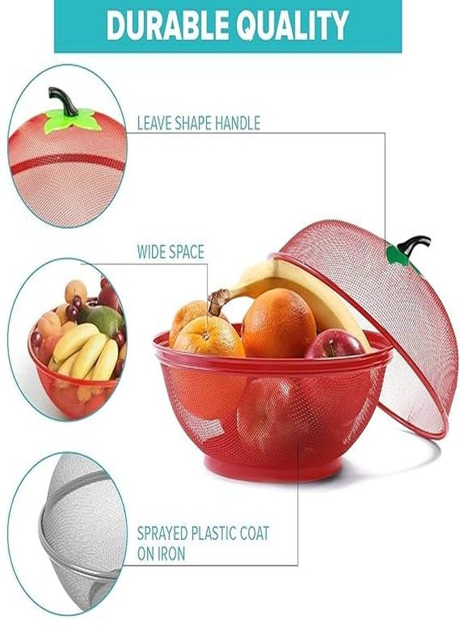 HAAD VAID Apple Shape Fruits & Vegetables | Basket for Kitchen With Net Cover | Fruit and Vegetable Stand (RED). - Image 4