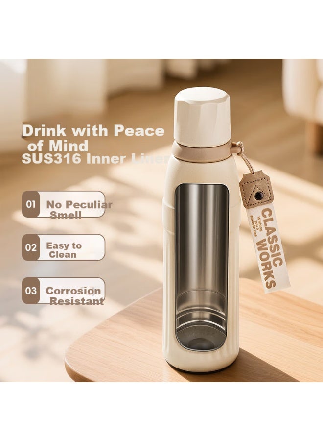 Cille Insulated Water Bottle, Large Capacity, 316 Stainless Steel Cup, With Straw For Students, Suitable For Men And Women, Outdoor Sports And Car Use - Image 2
