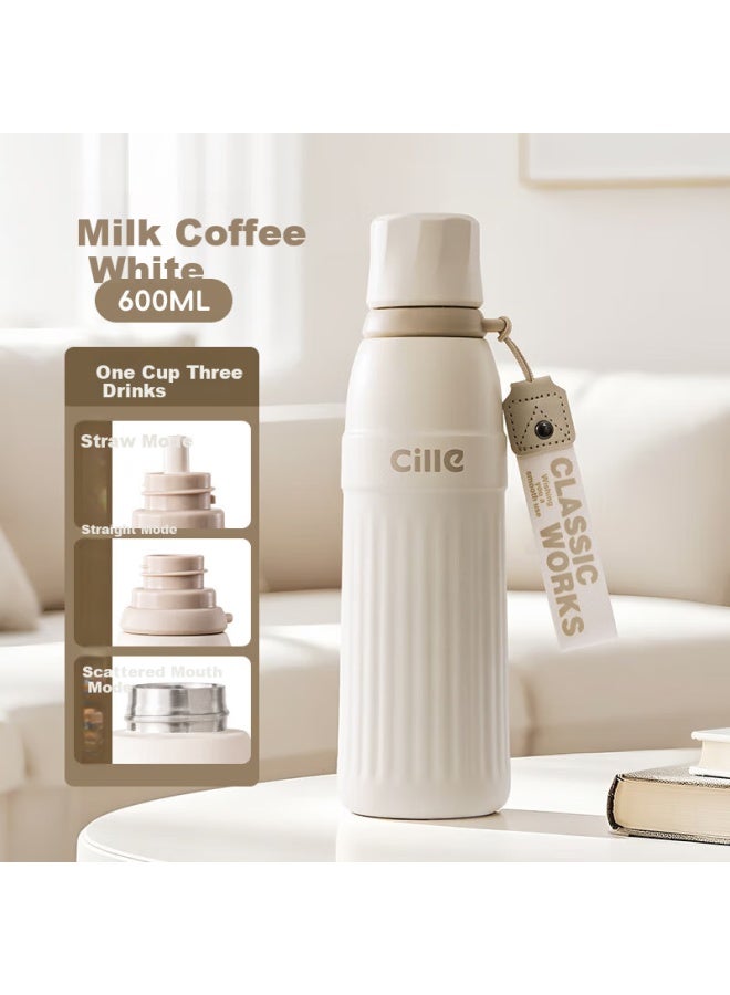 Cille Insulated Water Bottle, Large Capacity, 316 Stainless Steel Cup, With Straw For Students, Suitable For Men And Women, Outdoor Sports And Car Use - Image 1