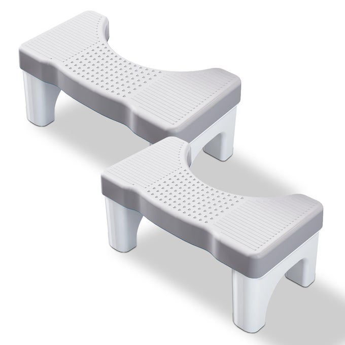 TOILET POTTY STOOL FOR ADULTS 7 HEAVY DUTY PLASTIC SQUATTING POOP FOOT STOOL BATHROOM NONSLIP TOILET ASSISTANCE STEP HEALTHY GIFTS FOR KIDS SENIORS 2 PACK