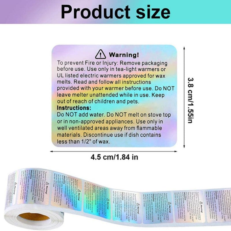 Vshinic 600 PCS Wax Melt Warning Labels, Safety Stickers for Candle Jars, Tins, Containers - Making Supplies, 1.8 x 1.5 Inches - Image 3