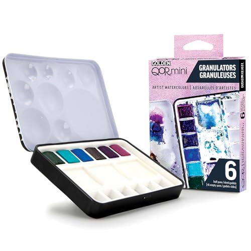 Golden QoR Granulators Half Pan Set by GOLDEN 6 Half Pan Watercolors Professional Watercolor Paint Set - Image 1