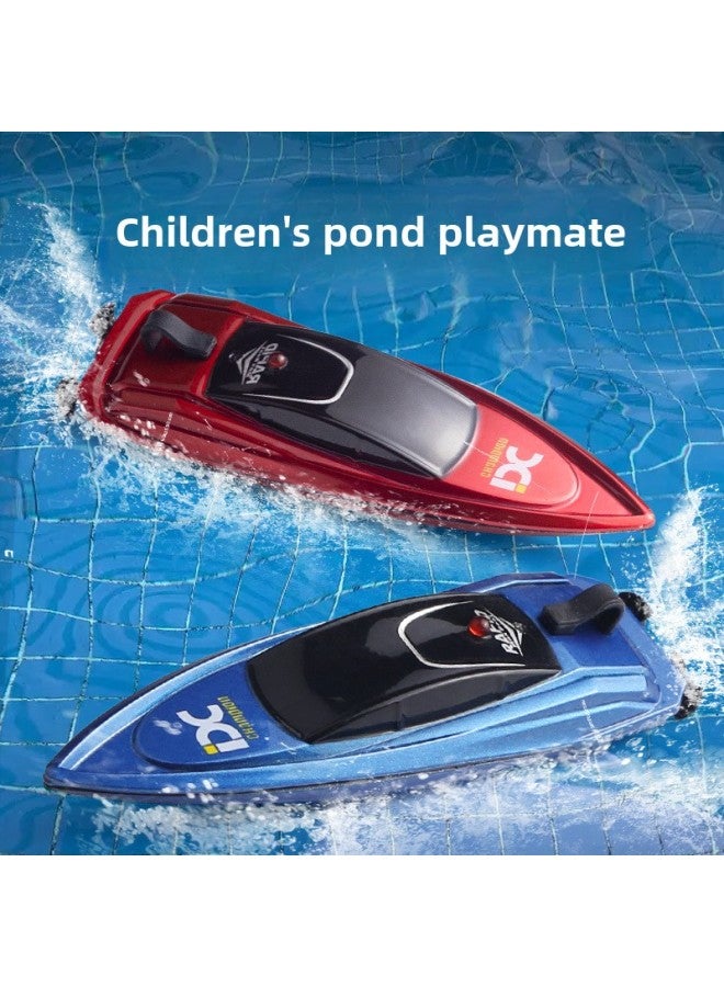قارب صغير للتحكم عن بعد قابل للماء للأطفال، قارب عالي السرعة كهربائي قابل لإعادة الشحن، يخت للأولاد مقاوم للماء - اللون: ❤ قارب سريع صغير أحمر قابل لإعادة الشحن - المواصفات: ❤ التكوين القياسي: كابل بيانات + جهاز تحكم عن بعد 7 بطاريات 3 قطع - Image 4