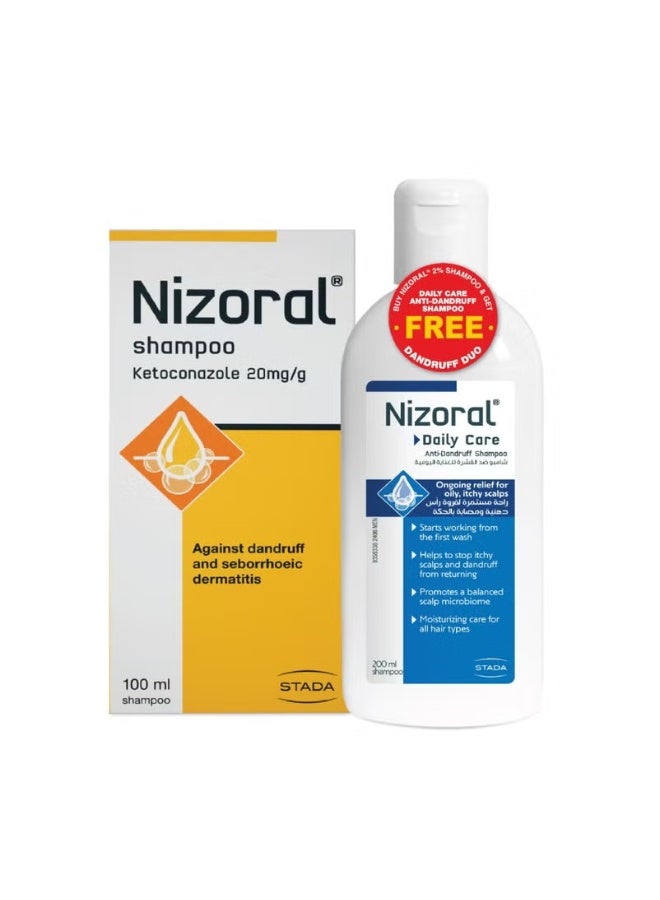 Nizoral Anti-Dandruff Shampoo Combo Pack – 100 ml + 200 ml - Image 1