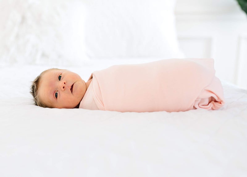 Copper Pearl Baby Swaddle Blanket - Premium Knit Baby Blanket, Large Soft Stretchy Receiving Blankets for Baby Girl, Swaddles for Newborn, Infant, and Toddler (Blush) - Image 5