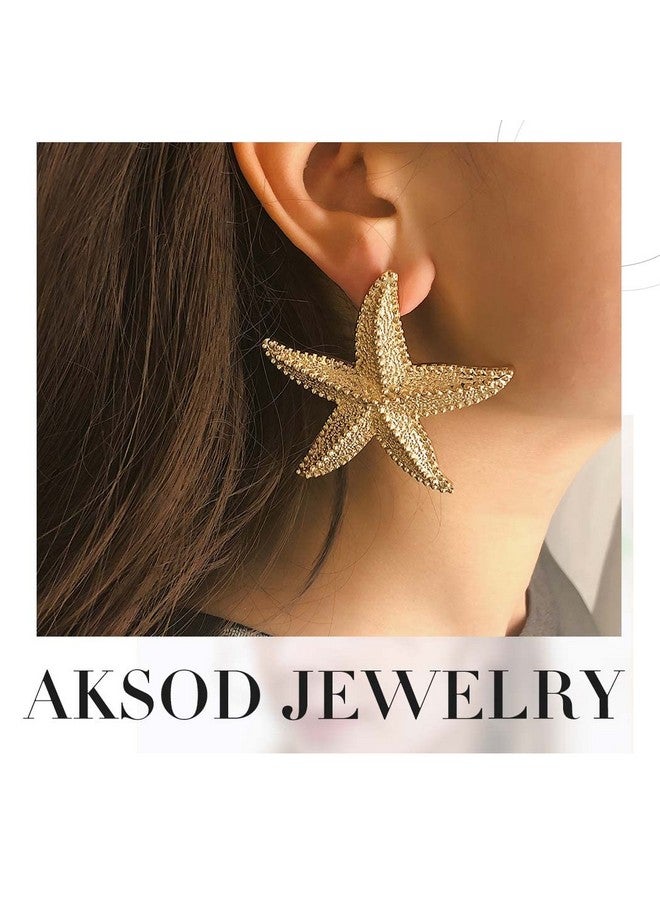 Aksod Starfish Earrings Large Gold Statement Big Star Earrings For Women Boho Fashion Beach Ear Jewelry Accessories (Style D) - Image 5