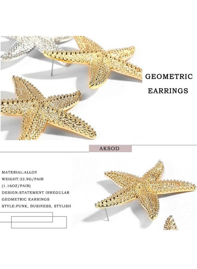 Aksod Starfish Earrings Large Gold Statement Big Star Earrings For Women Boho Fashion Beach Ear Jewelry Accessories (Style D) - Image 3